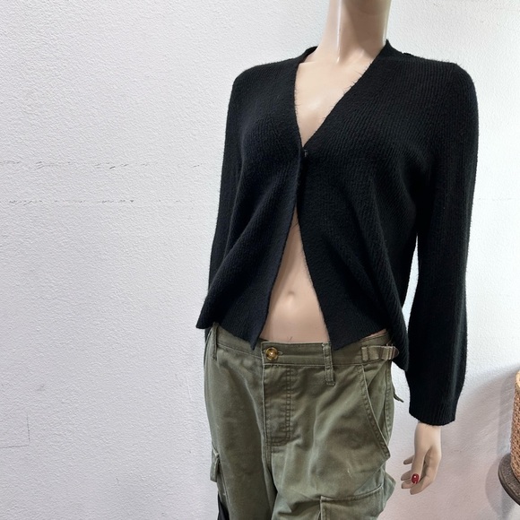 Talbots Black Cardigan Sweater V-Neck Knit - Picture 12 of 16